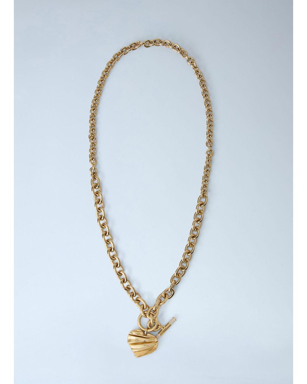 Chloé Blue Chloé Pleated Heart Necklace