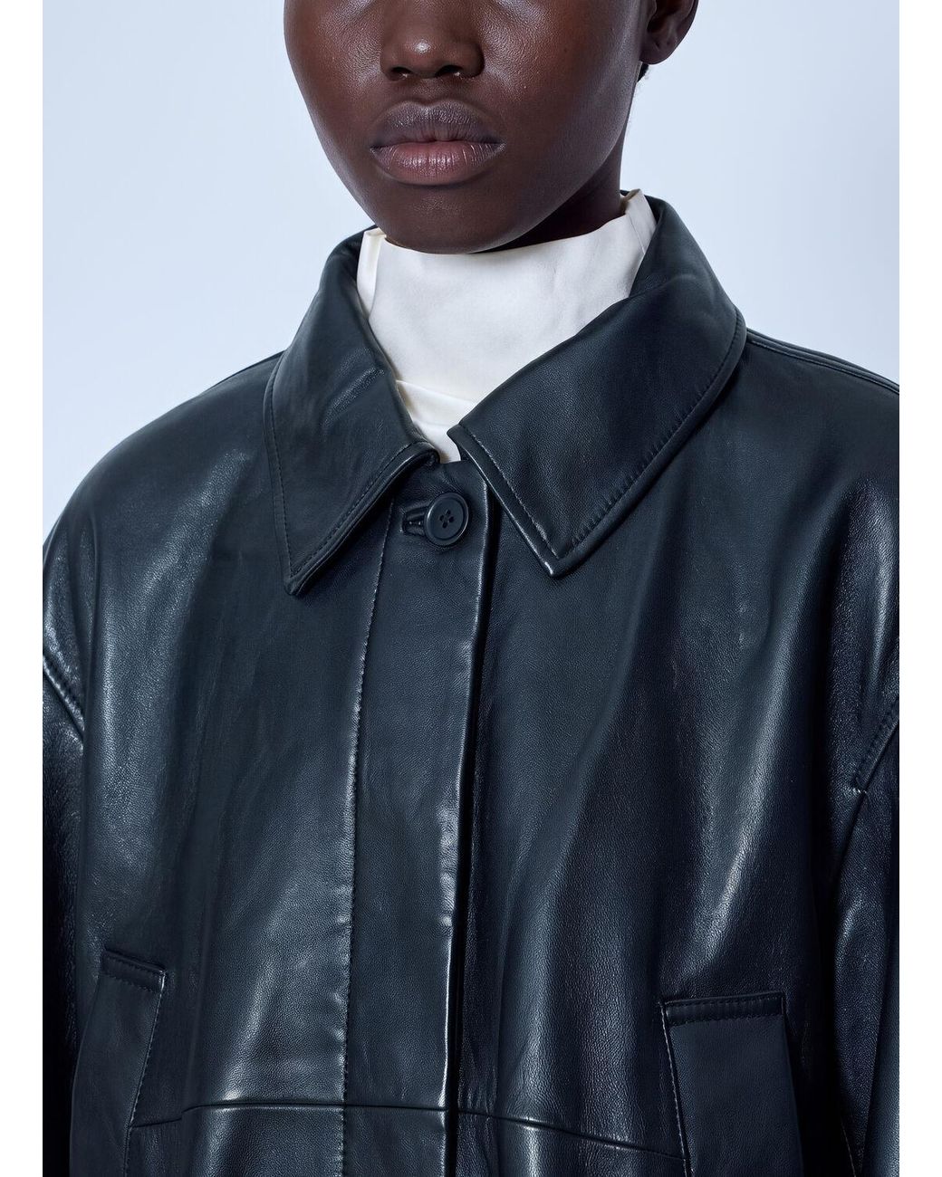 Rohe Blue Leather Blouson Jacket