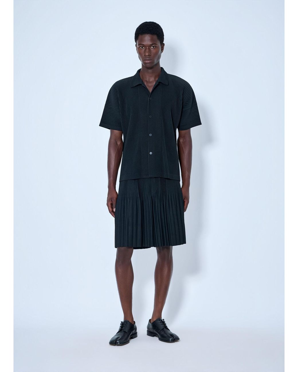 Homme Plissé Issey Miyake Blue Pleat Shorts for men