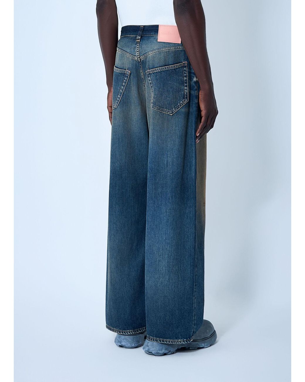 Acne Blue Distressed Five-Pocket Jeans for men