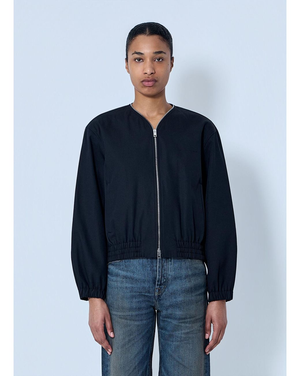 Alexander Wang Blue Zip-Up Bomber Jacket
