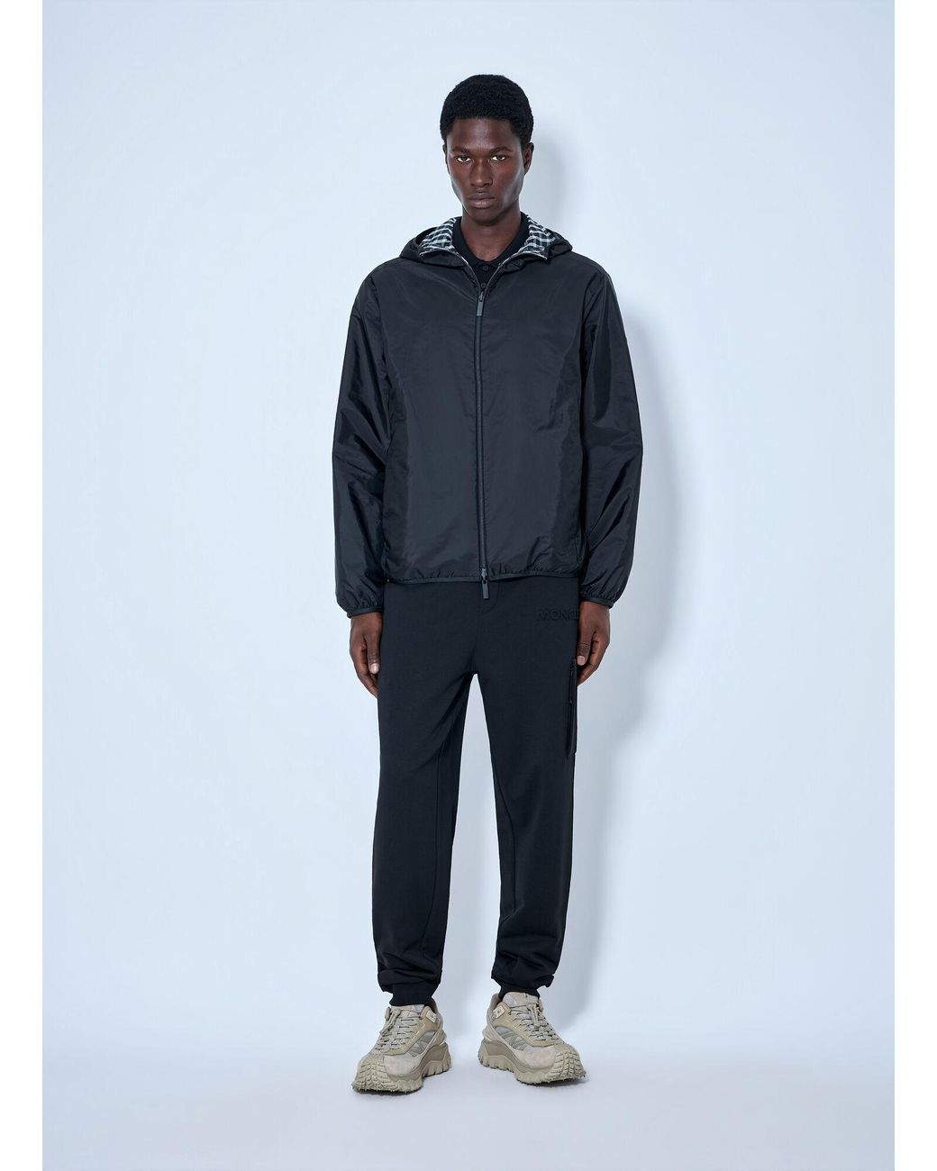 Moncler Blue Reversible Hooded Zip Jacket for men