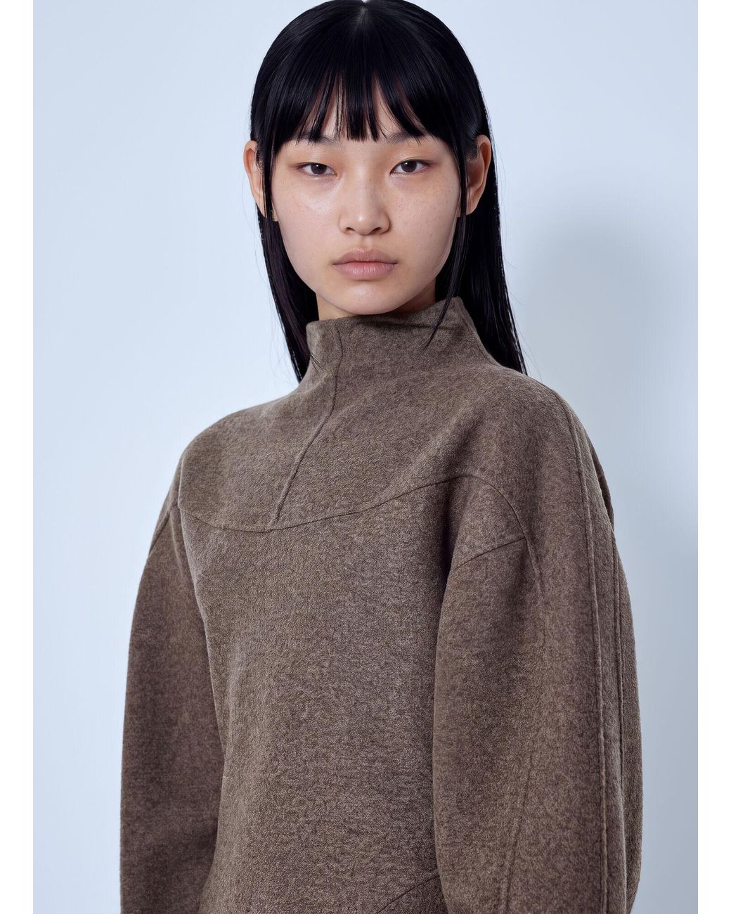 Max Mara Blue High-Neck Wool And Cashmere Jersey Dress