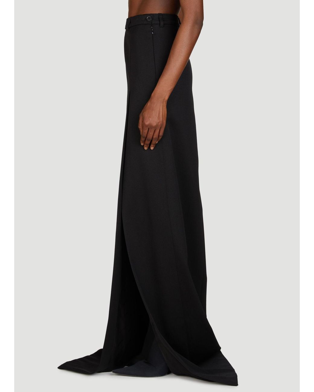 Balenciaga Black Split Tailored Skirt