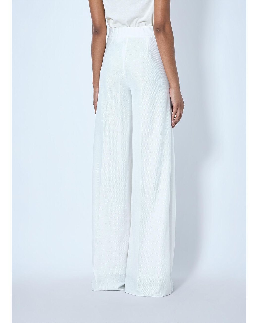 Max Mara Blue Wide-Leg Tailored Trousers