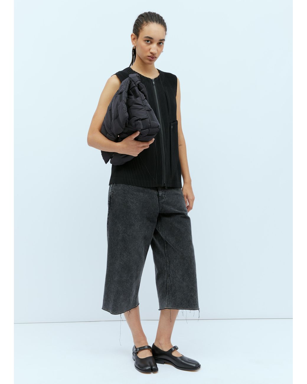 Issey Miyake Square Cushion Shoulder Bag in Black | Lyst