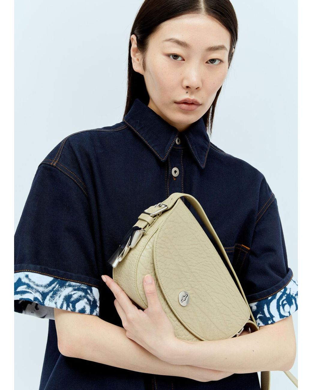 Burberry★素敵！\"Small Chess\" Leather/Canvas Shoulder Bag Burberry Small Chess Shoulder Bag | Black | FARFETCH