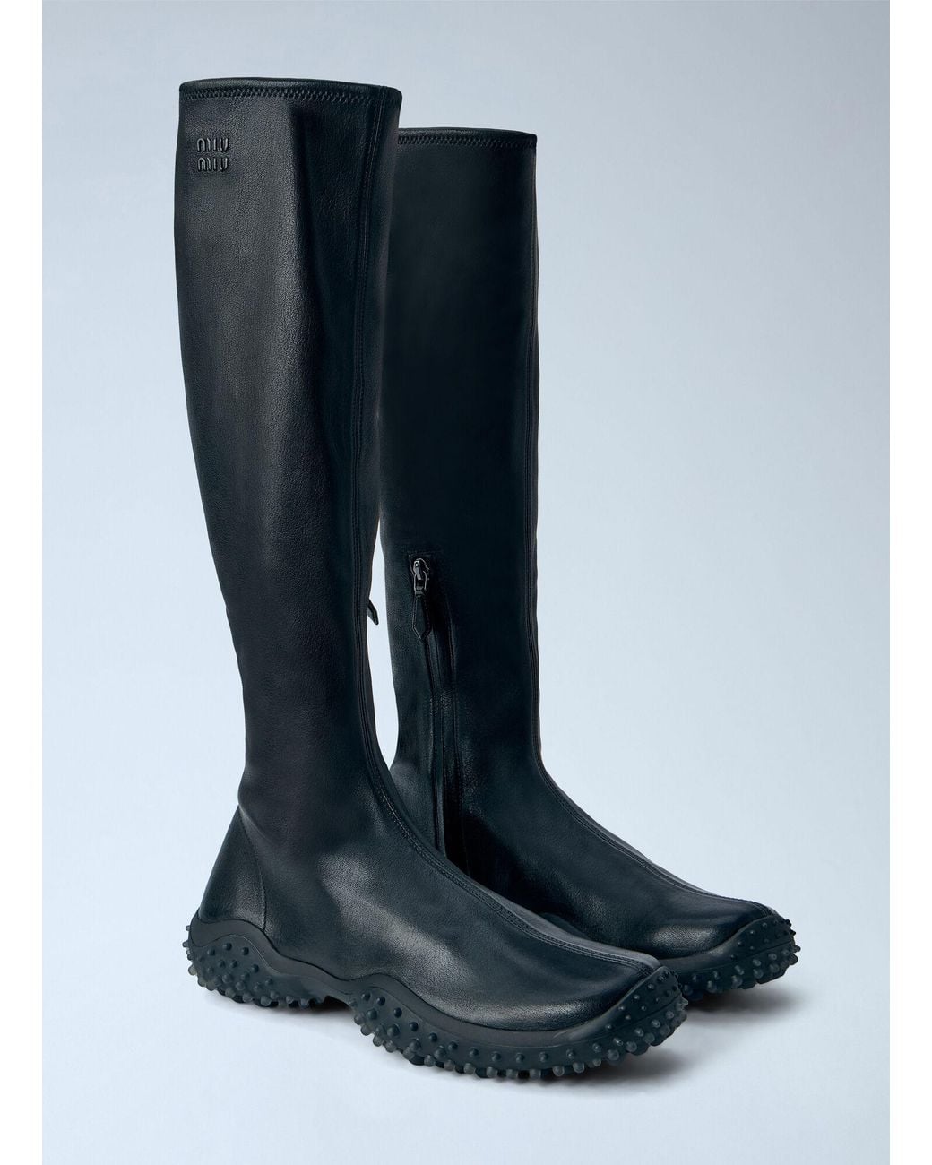 Miu Miu Blue Stretch Nappa Leather Boots