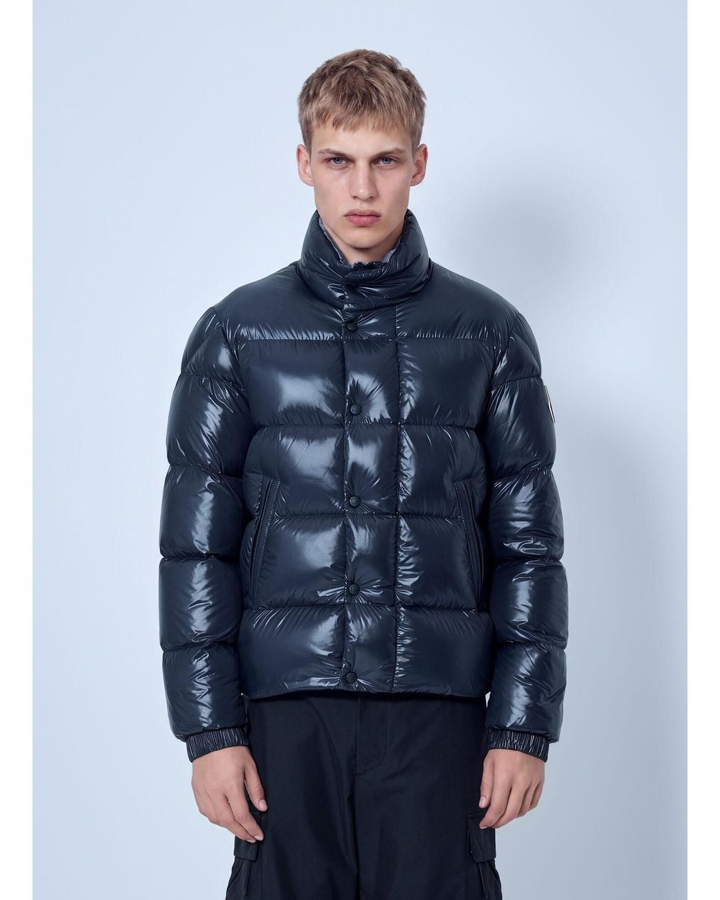 Moncler Blue Bendola Laqué Short Down Jacket for men