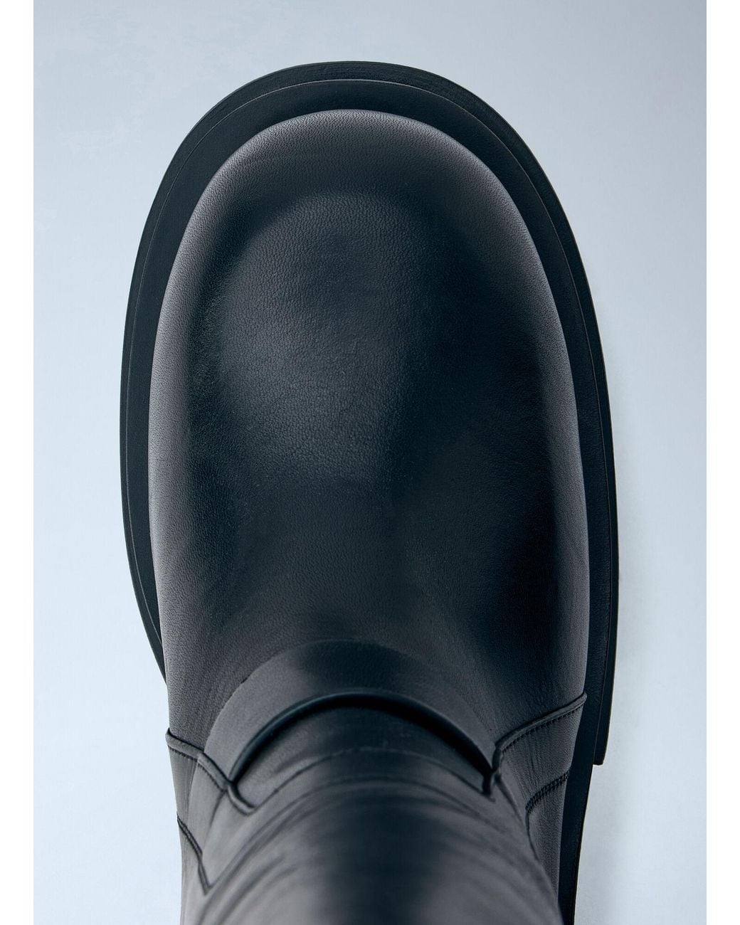Rick Owens Blue Pull On Bogun Leather Boots