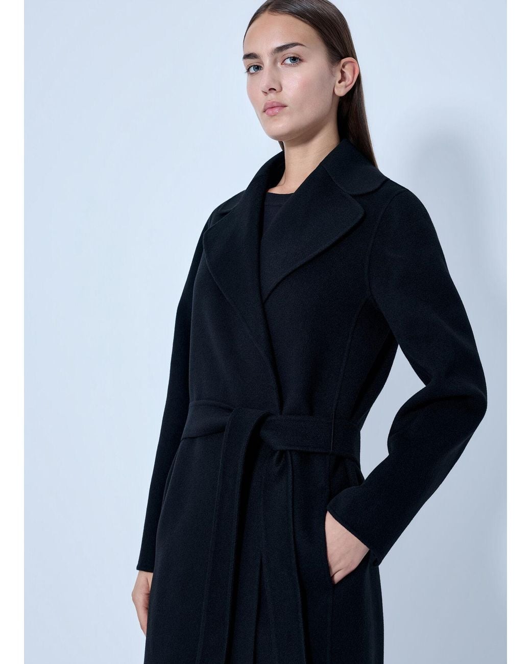 Max Mara Blue Belted Wool Coat
