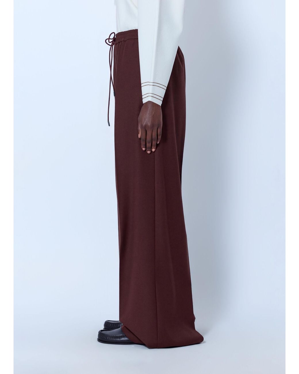 Max Mara Purple Wide-Leg Drawstring Trousers