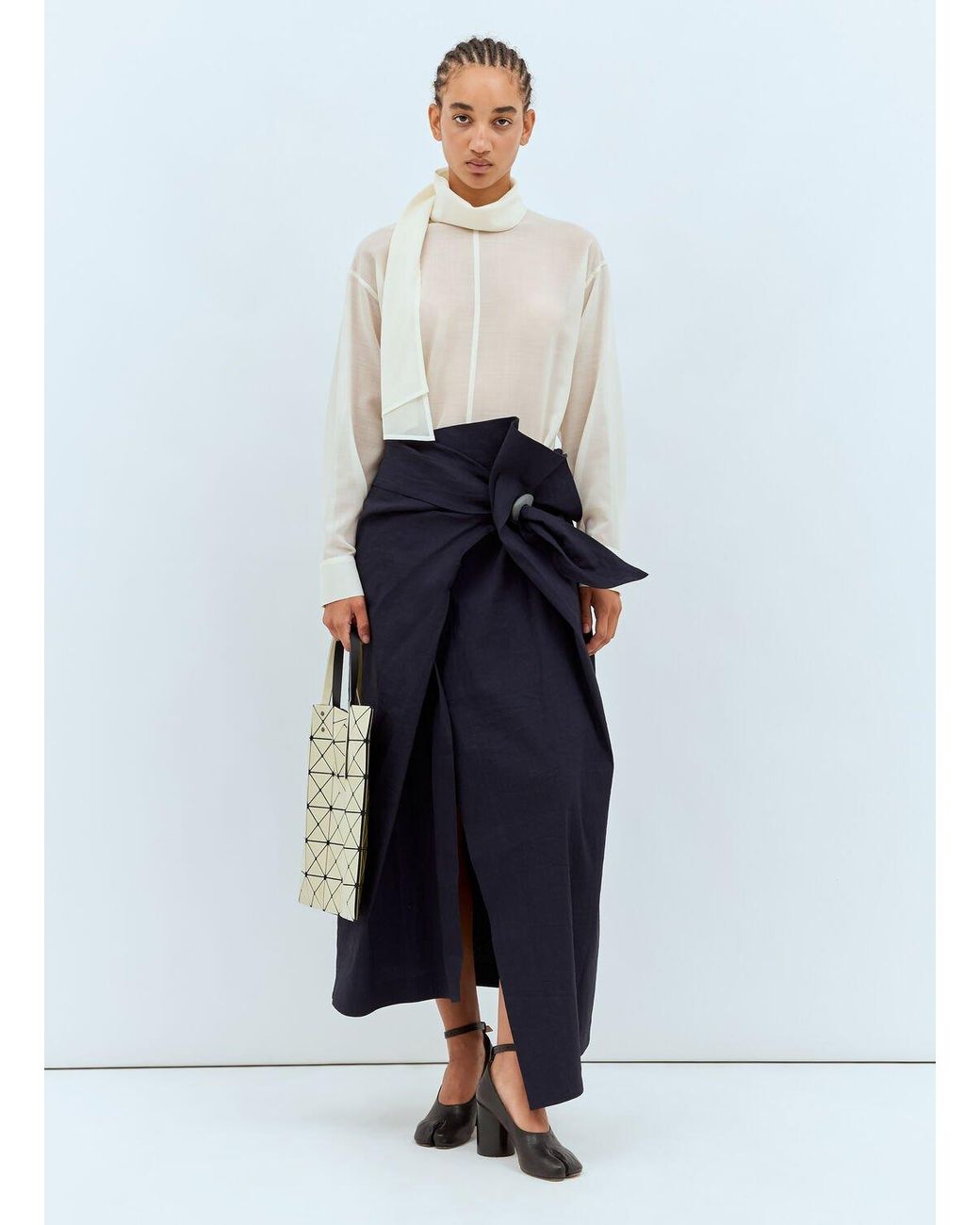 スカート ISSEY MIYAKE Woman Skirt Navy IM46KG815 79 Issey Miyake Outlet: Skirt woman - Navy | Issey Miyake skirt