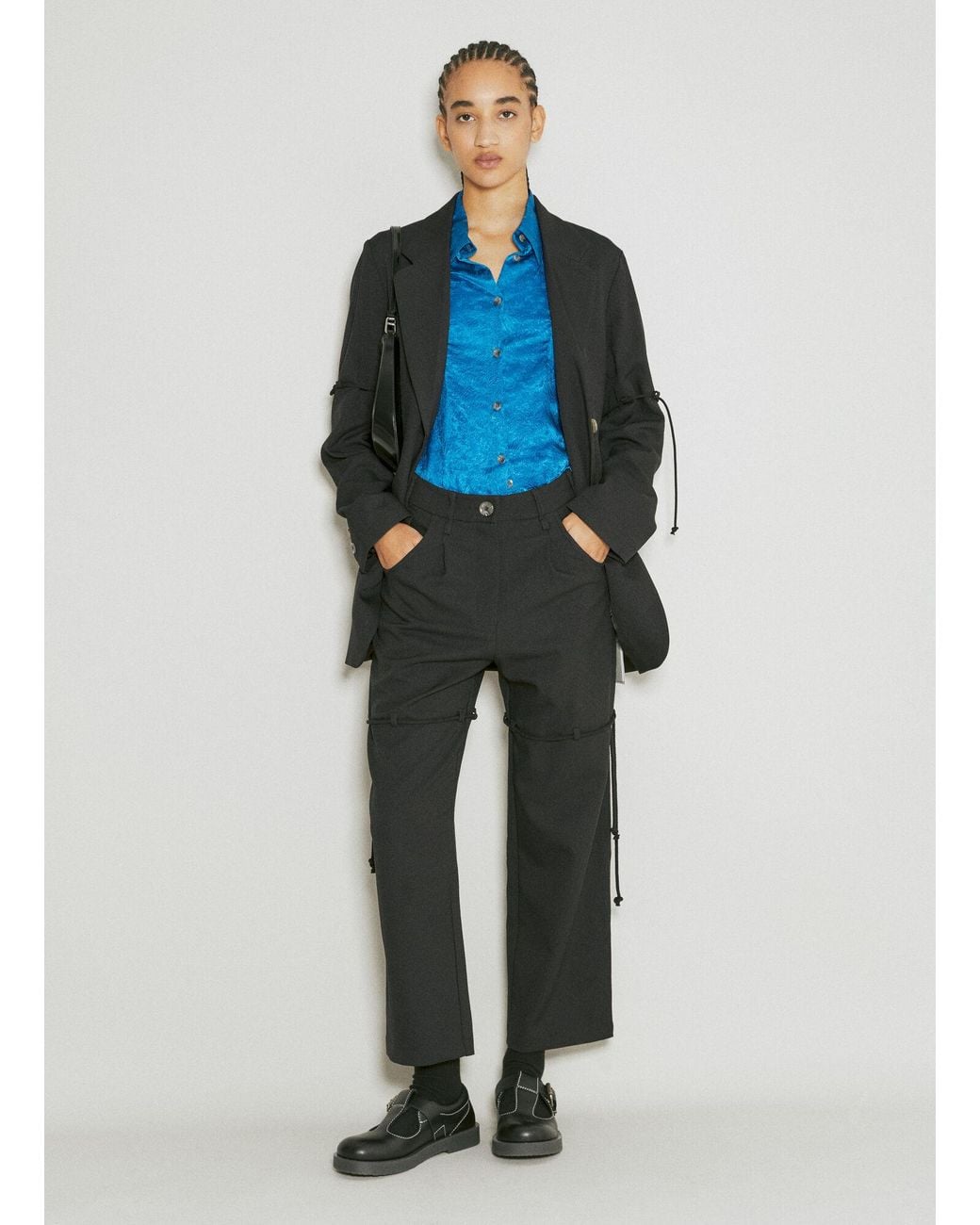 Song For The Mute Blue Straight Leg Suit Pants