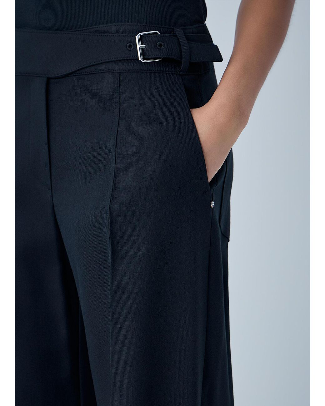 Sportmax Blue Wide-Leg Tailored Trousers