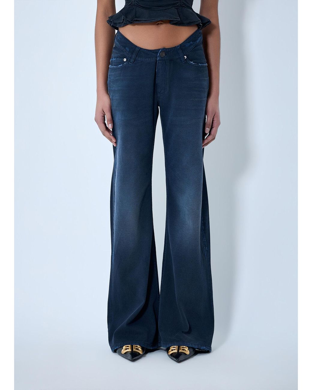 Balenciaga Blue Curved Waist Jeans