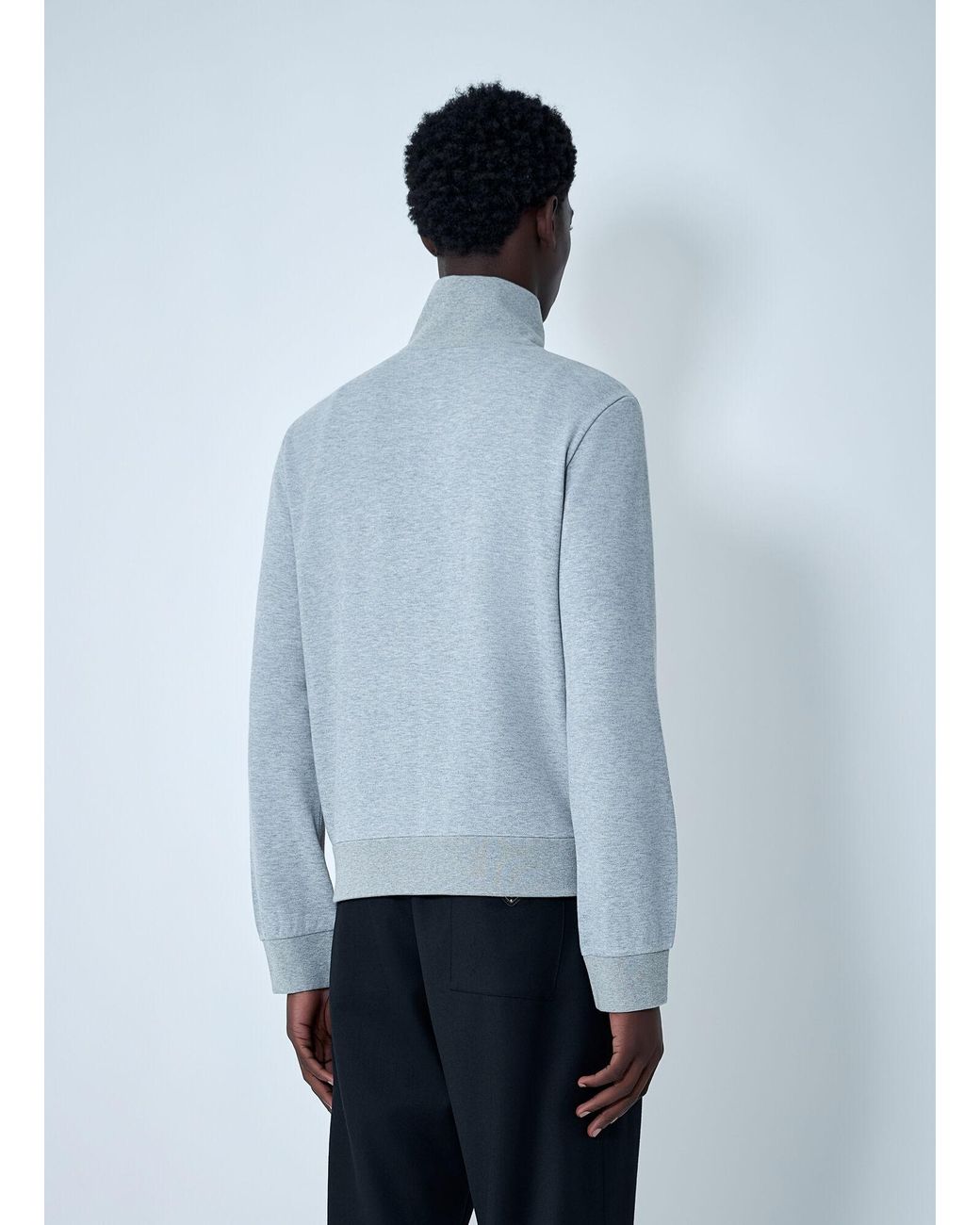 Gucci Blue Web Motif Zip-Up Sweatshirt for men