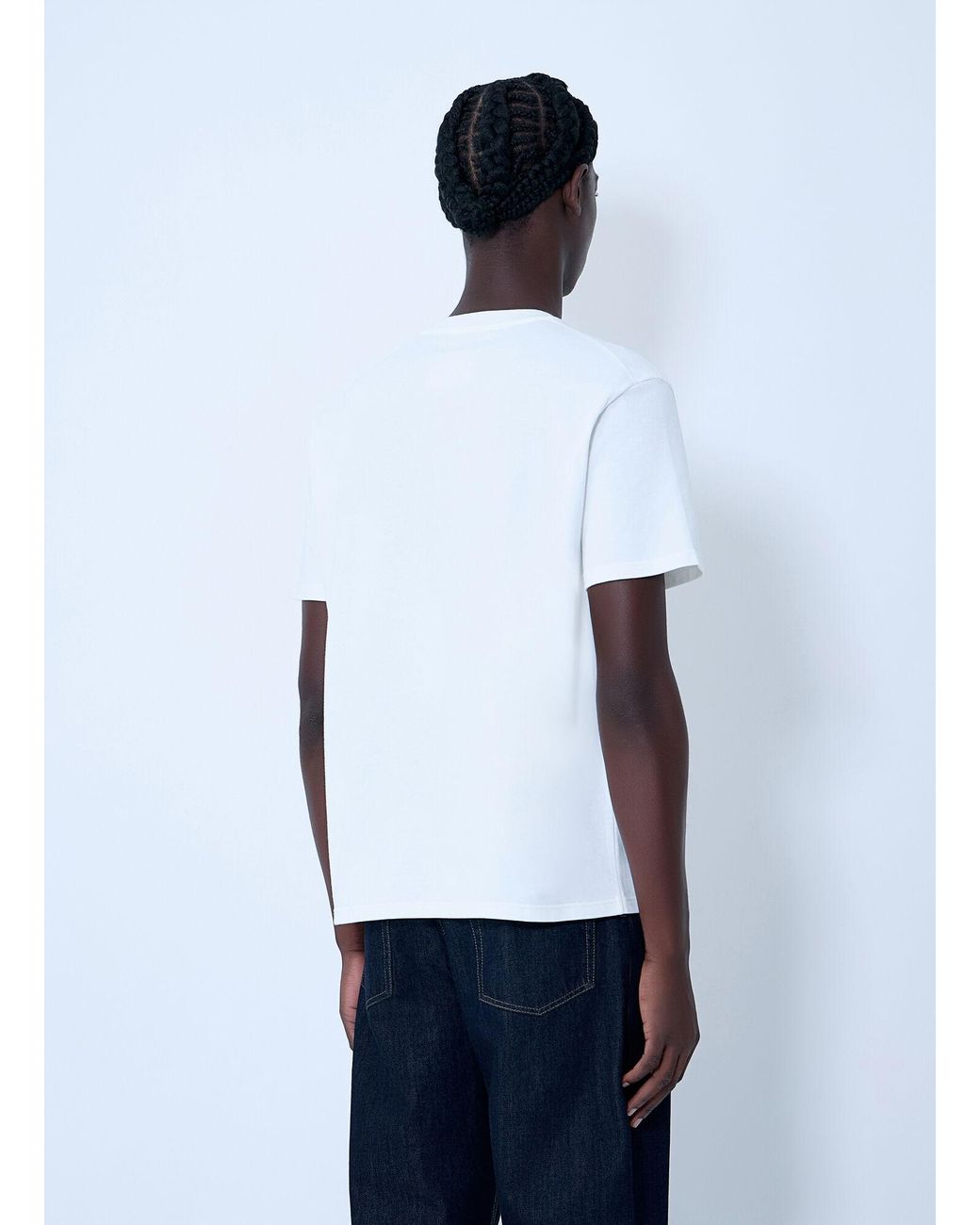 Jil Sander White Logo Print T-Shirt for men