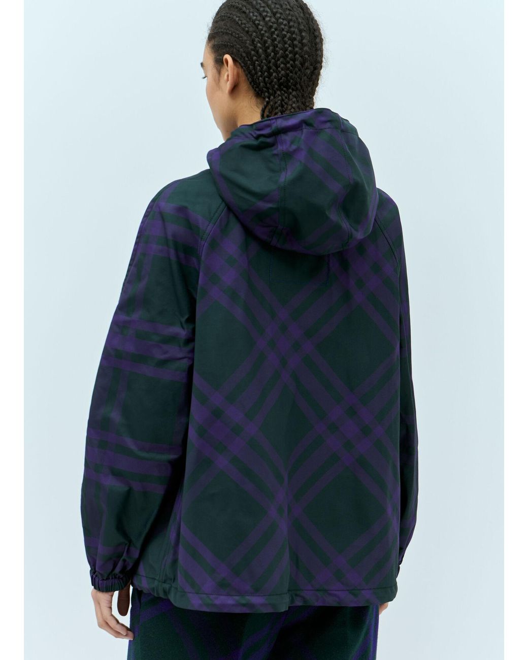 Burberry Blue Check Nylon-Twill Windbreaker Jacket