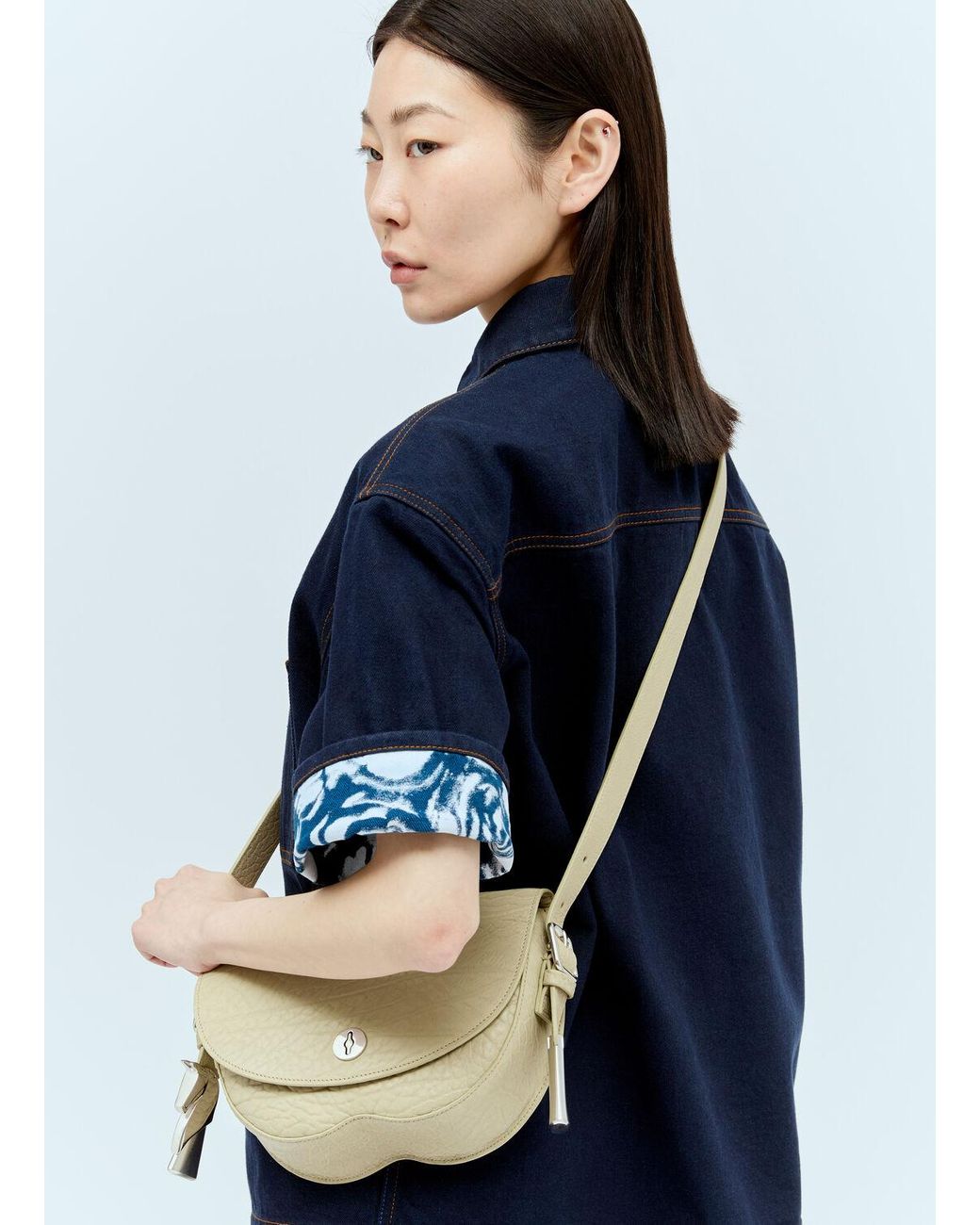 【Burberry】LL SM CHESS SATCHEL YUR Burberry Medium Chess Leather Shoulder Bag | Neutrals | FARFETCH
