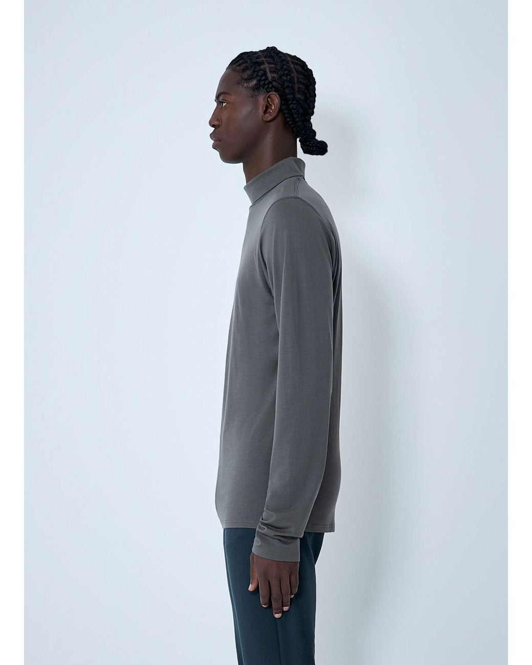 Rier Gray Wool Turtleneck Sweater for men