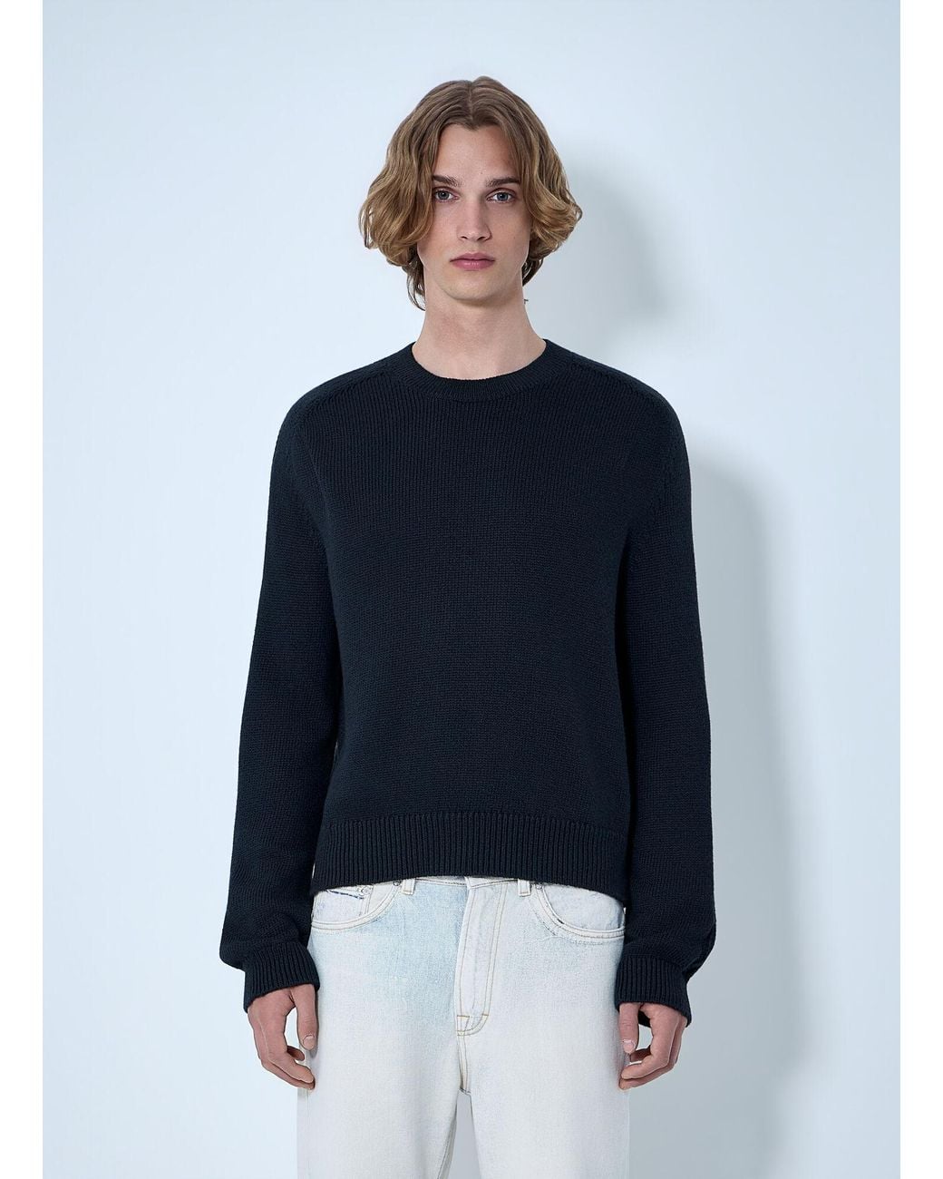Our Legacy Blue Crewneck Wool Sweater for men