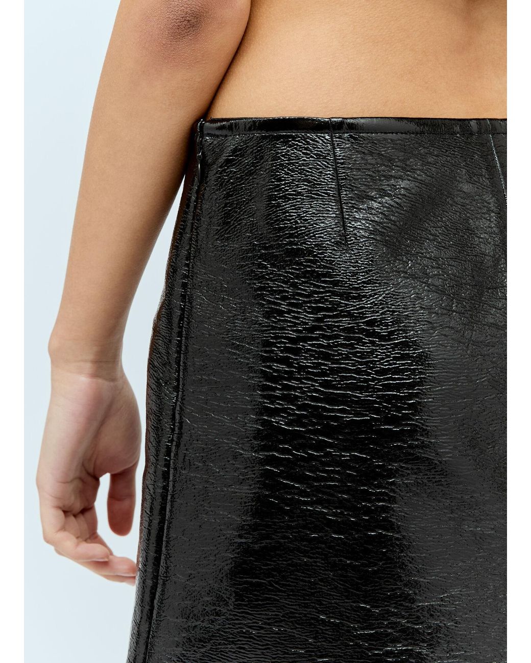 Courreges Black Ellipse Vinyl Mini Skirt