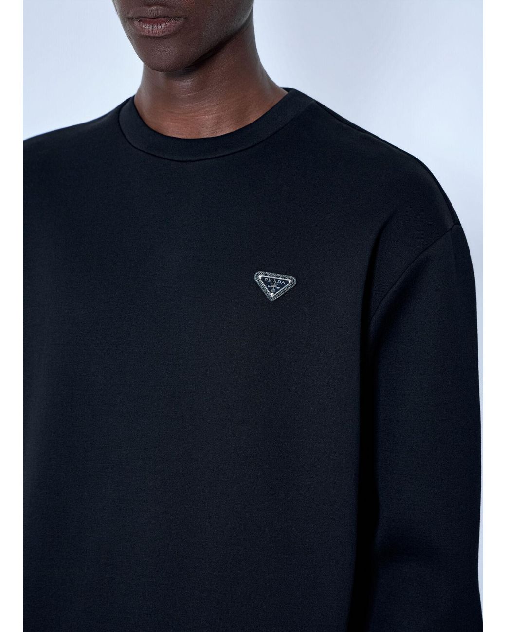 Prada Blue Technical Cotton Sweatshirt for men