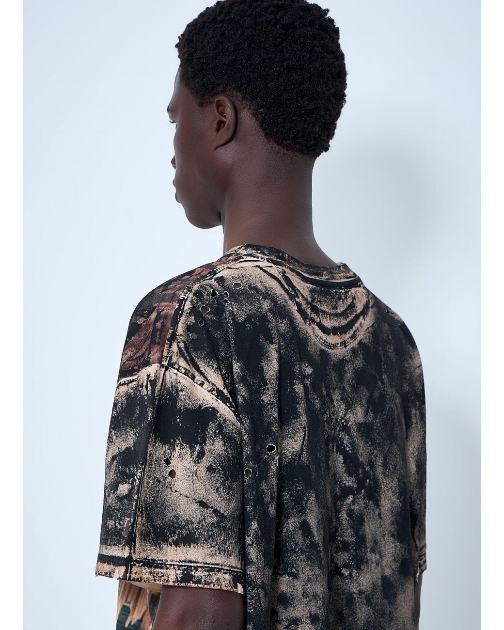Acne Brown Graphic Print T-Shirt for men
