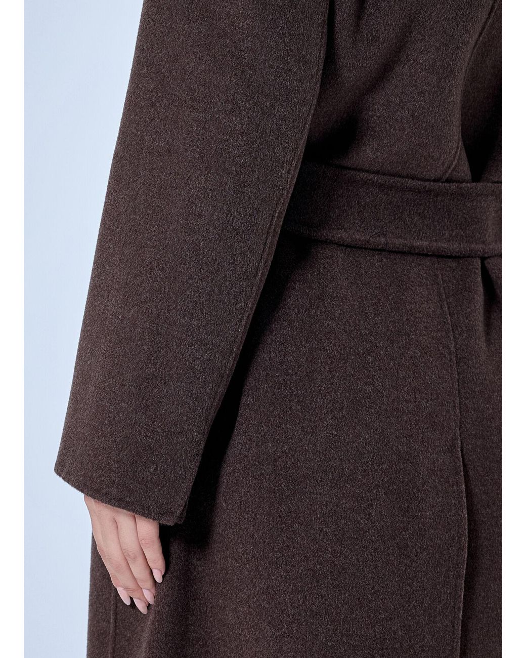 Max Mara Blue Wrap Belted Wool Coat