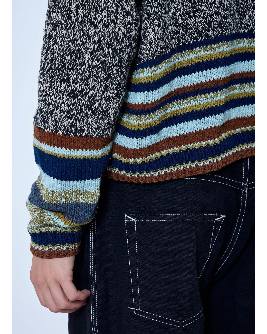 STORY mfg. Gray Root Knit Oakmoss Cardigan for men