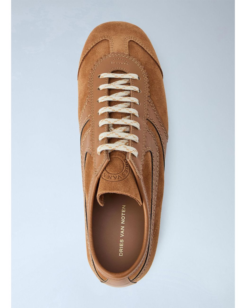 Dries Van Noten Brown Suede Panel Sneakers