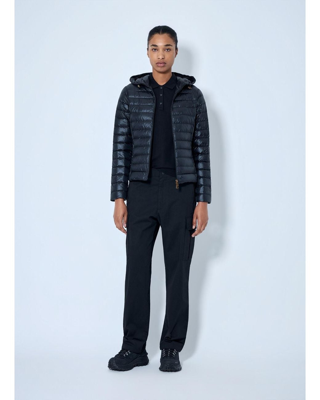 Moncler Blue Igelhood Short Down Jacket
