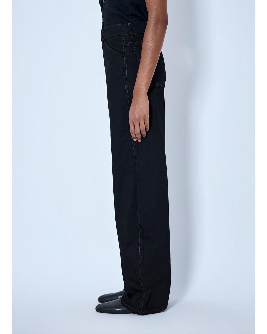 Lemaire Blue High Waisted Curved Pants
