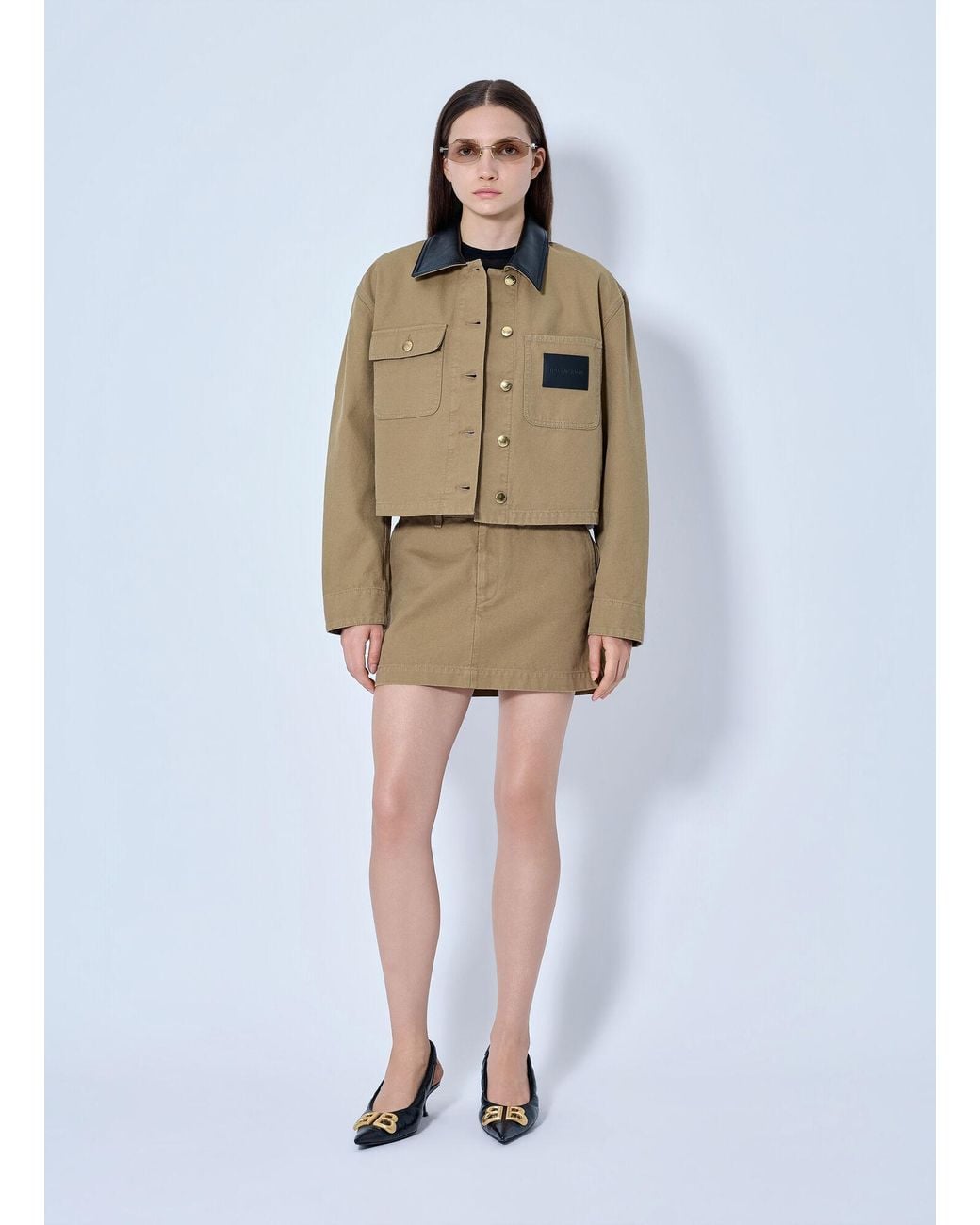 Balenciaga Natural Cotton Mini Skirt