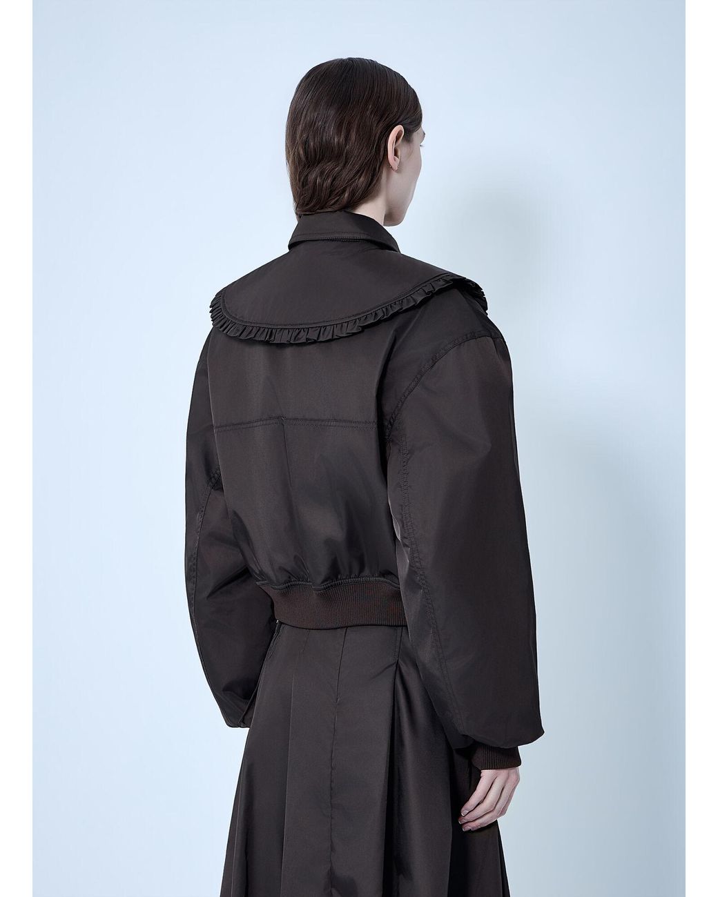 Ganni Black Duchesse Nylon Bomber Jacket