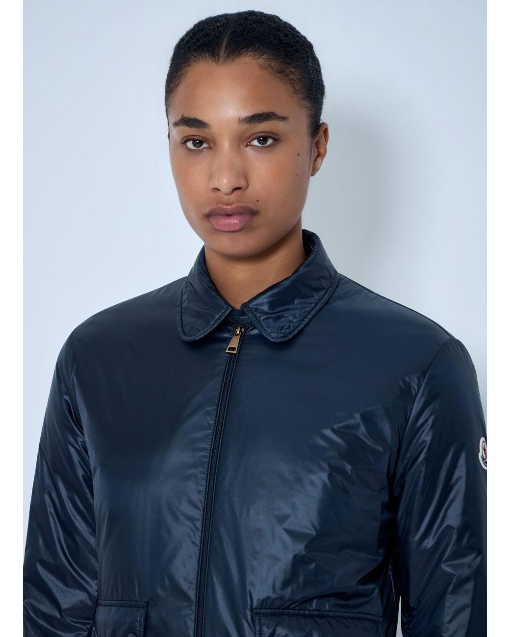 Moncler Blue Lanset Packable Short Down Shirt Jacket