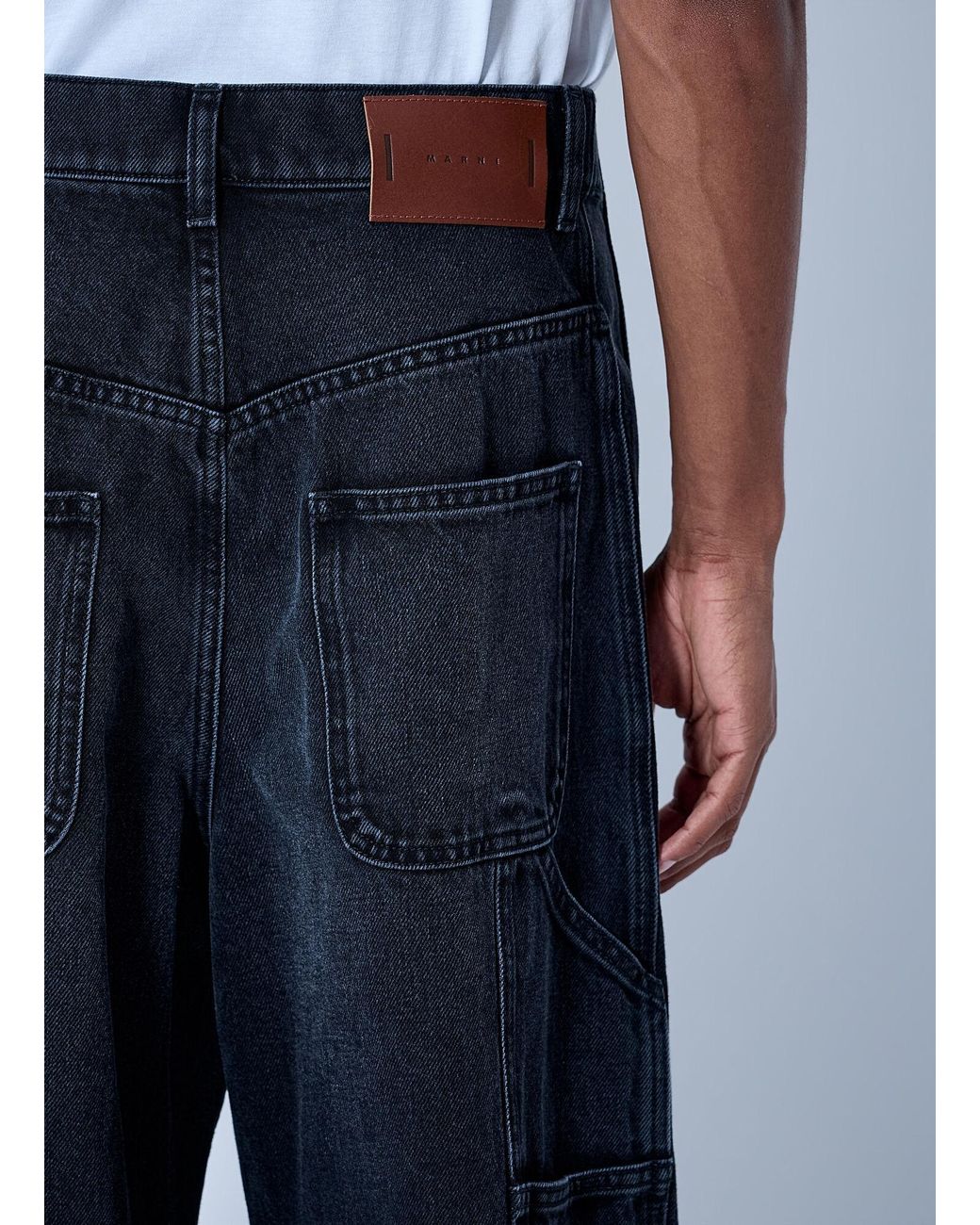 Marni Blue Denim Workwear Trousers for men