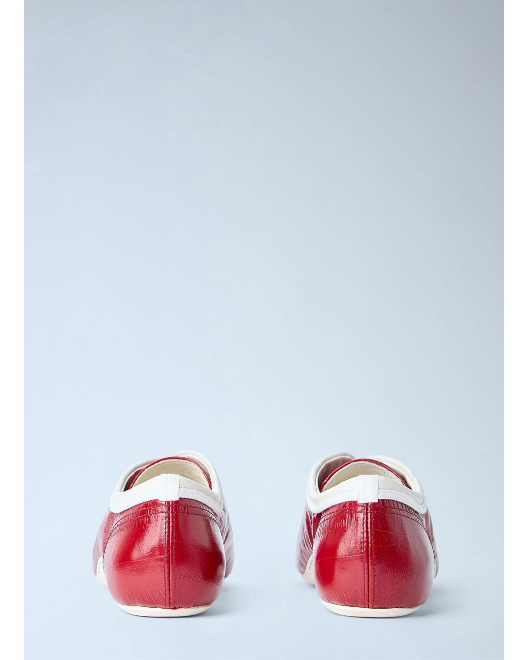 Dries Van Noten Red Leather Lace-Up Sneakers