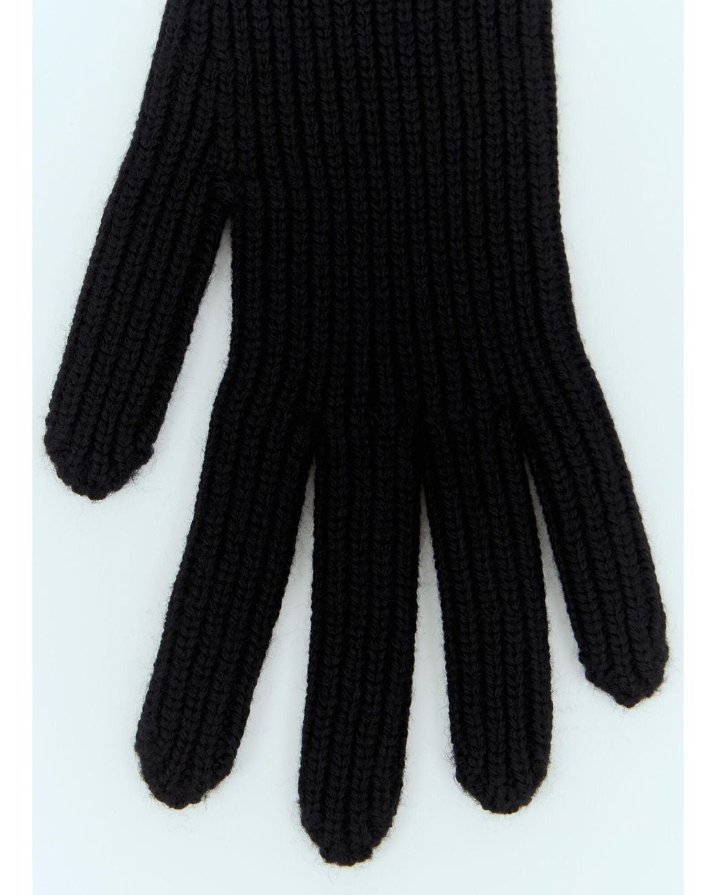 Moncler Black Wool Knit Gloves