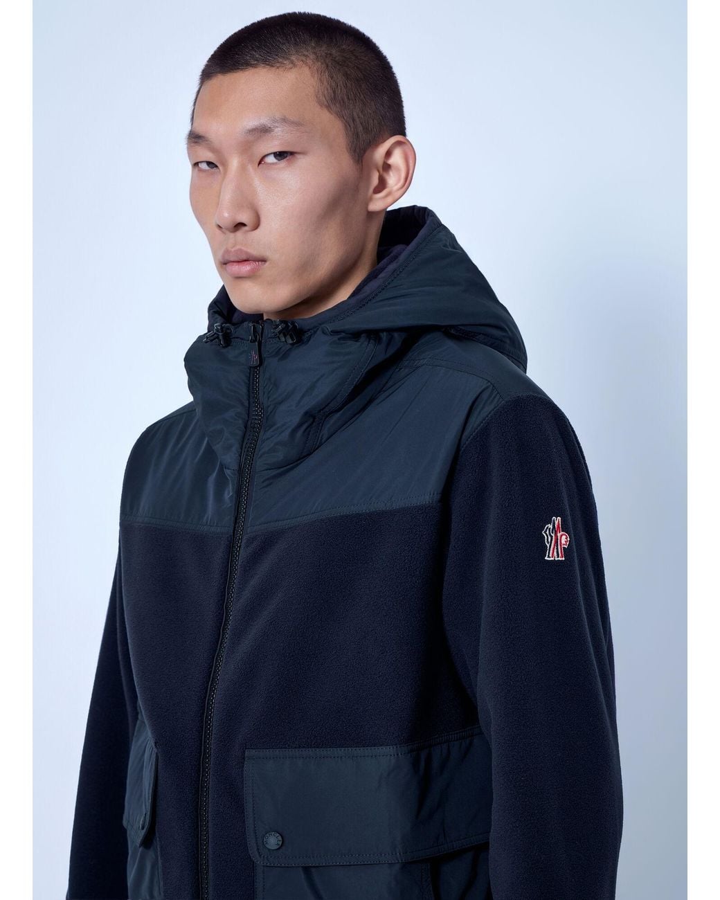 Moncler Blue Polartec® Zip-up Hoodie for men