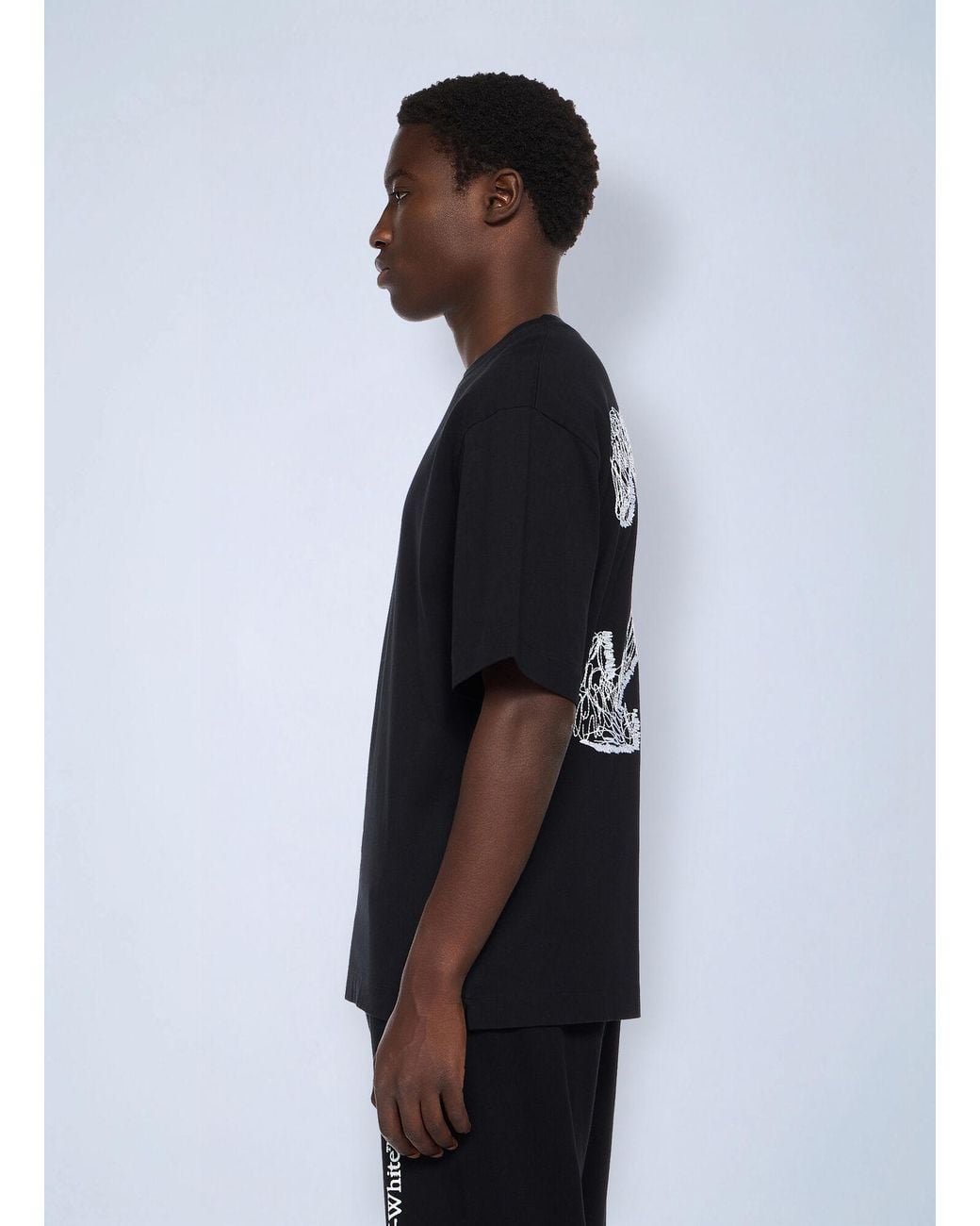 Off-White c/o Virgil Abloh Black Scribble Arrow Skate Logo T-Shirt for men