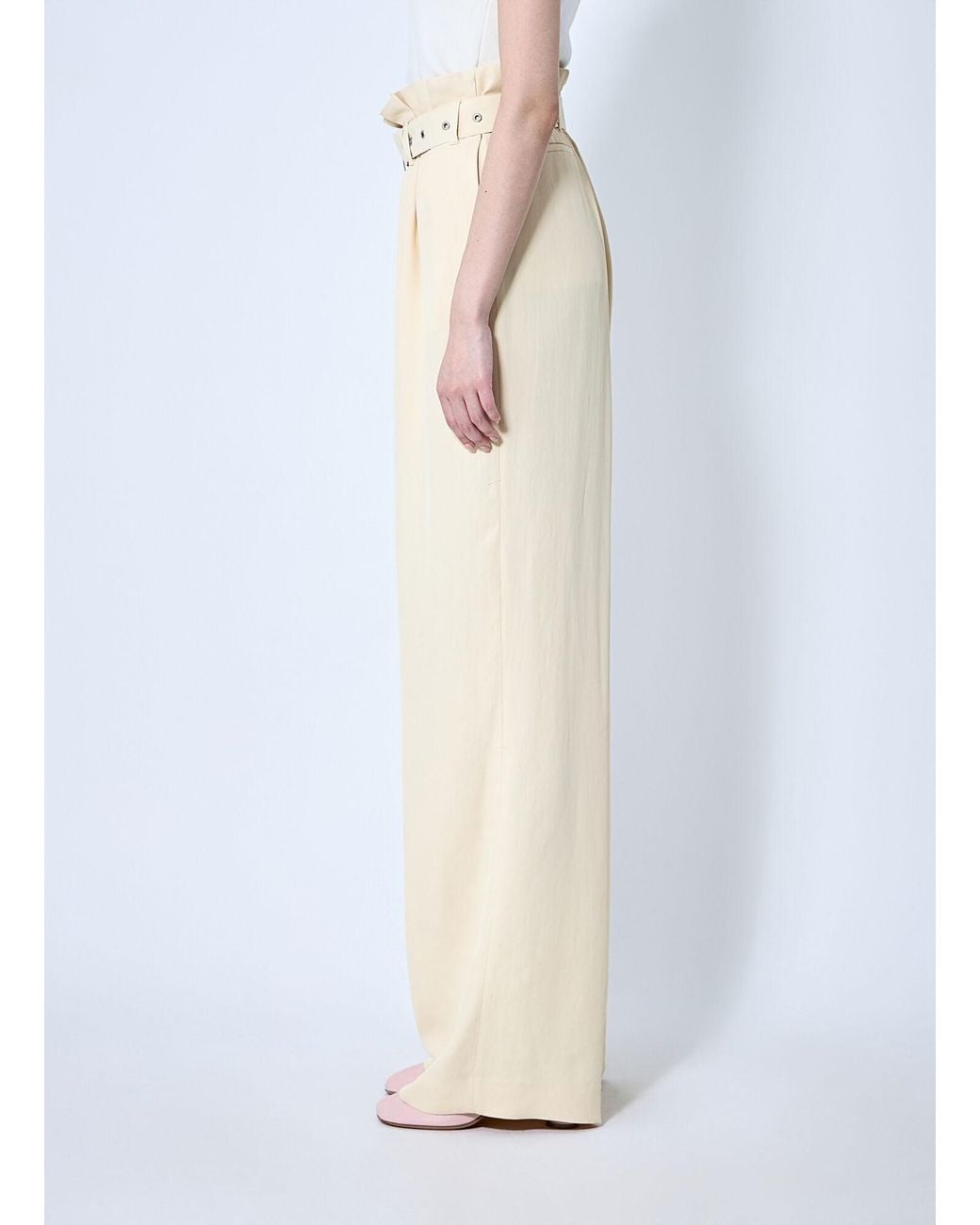 Dries Van Noten White Belted Pants