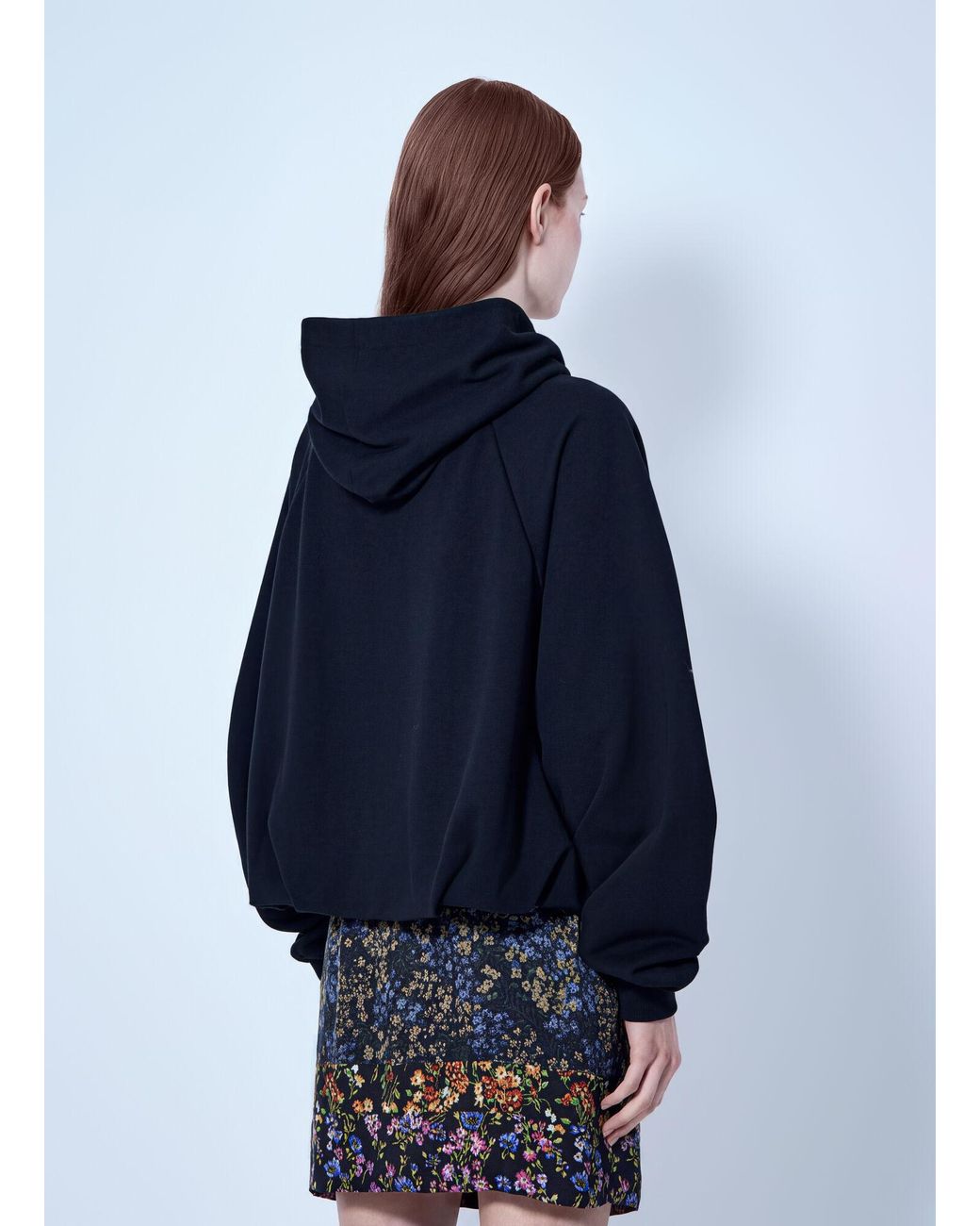 Dries Van Noten Blue Relaxed Hoodie With Gathered Neckline