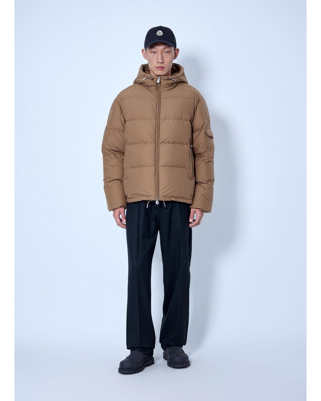 Moncler Blue Himalaya Hooded Short Down Jacket for men