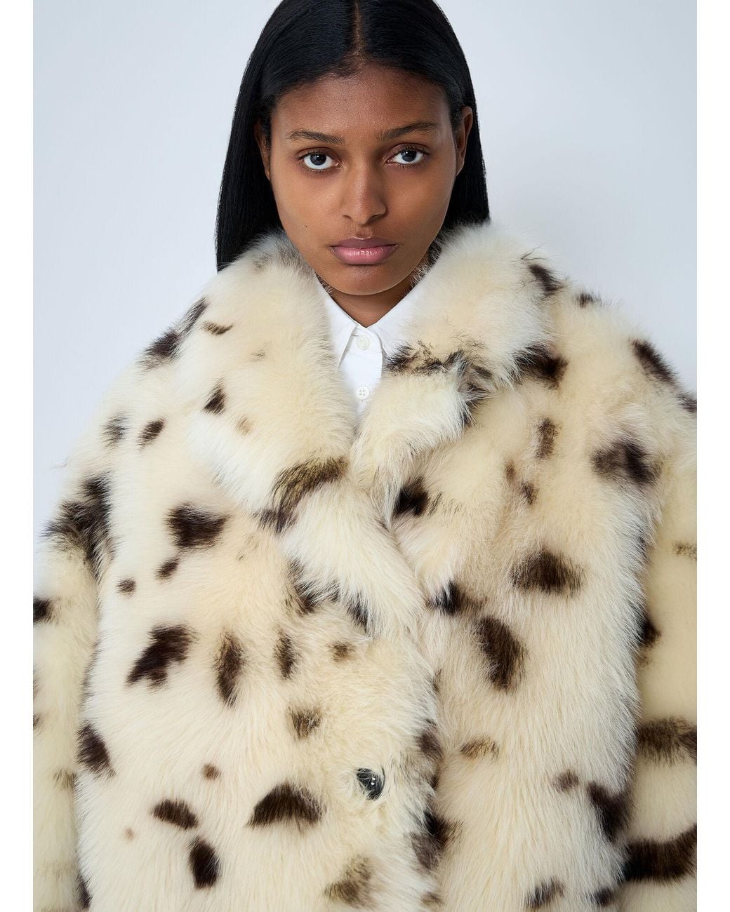 Prada White Shearling Coat
