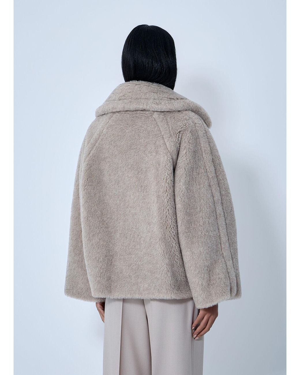 Max Mara Gray Sandcoloured Teddy Coat