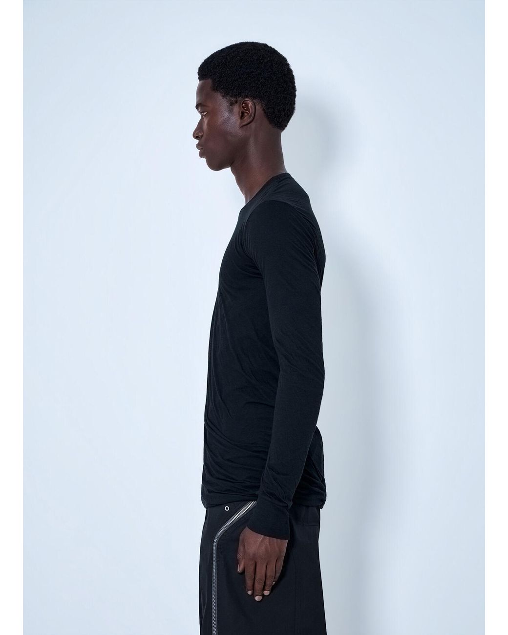Rick Owens Blue Long Sleeve Crewneck Top for men