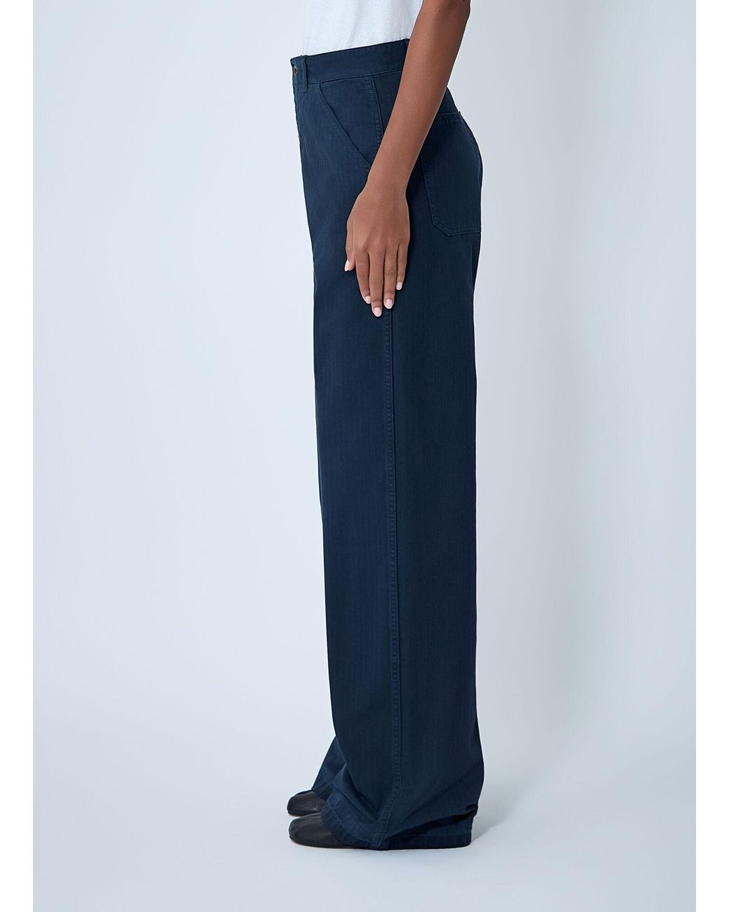 Maison Margiela Blue Cotton Twill Pants