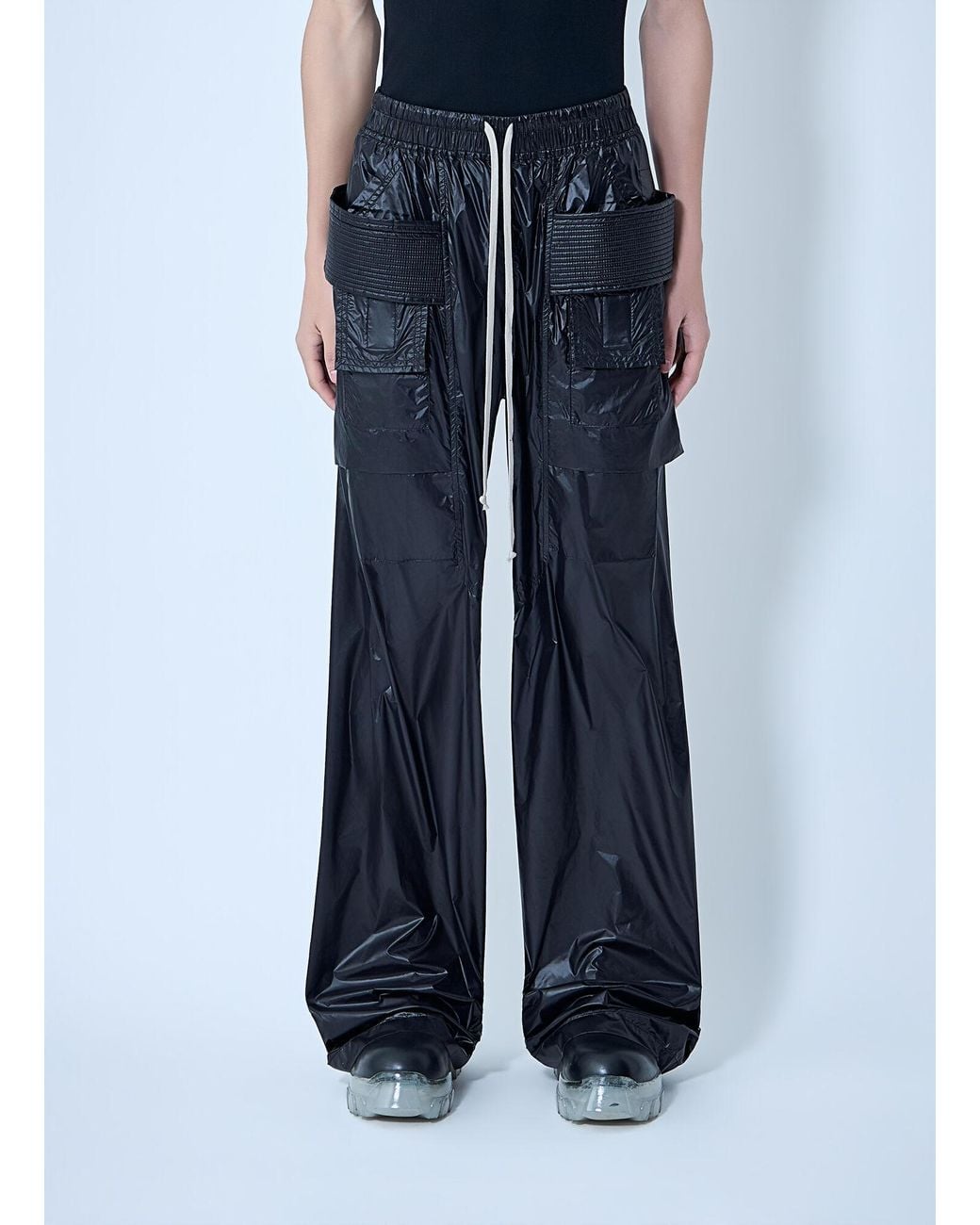 Rick Owens Blue Drkshdw Creatch Wide Cargo Drawstring Pants for men